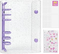 Seal Notebook, A6 Clear Binder [1 Binder x 20 Refills] Large, Seal Storage File, Seal Notebook, Clear, Card Sleeve, Pocket, Mini Notebook, Transparent PP Sheet, Boys and Girls, Collage Notebook, Clear