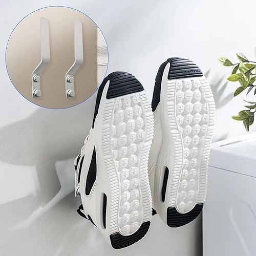 Miniatura 5 de 4 ganchos de aluminio para zapatos, estante organizador de estantes para colgar en la puerta