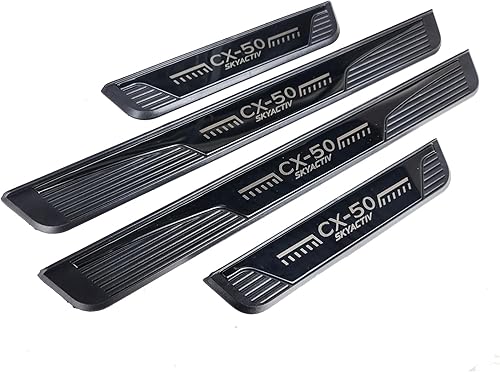 Miniatura 4 de GZBFTDH Accesorios protectores de umbral de puerta para Mazda CX50 2024 2023 2022 2025, CX-50, placas de protección de entrada de puerta con acabado