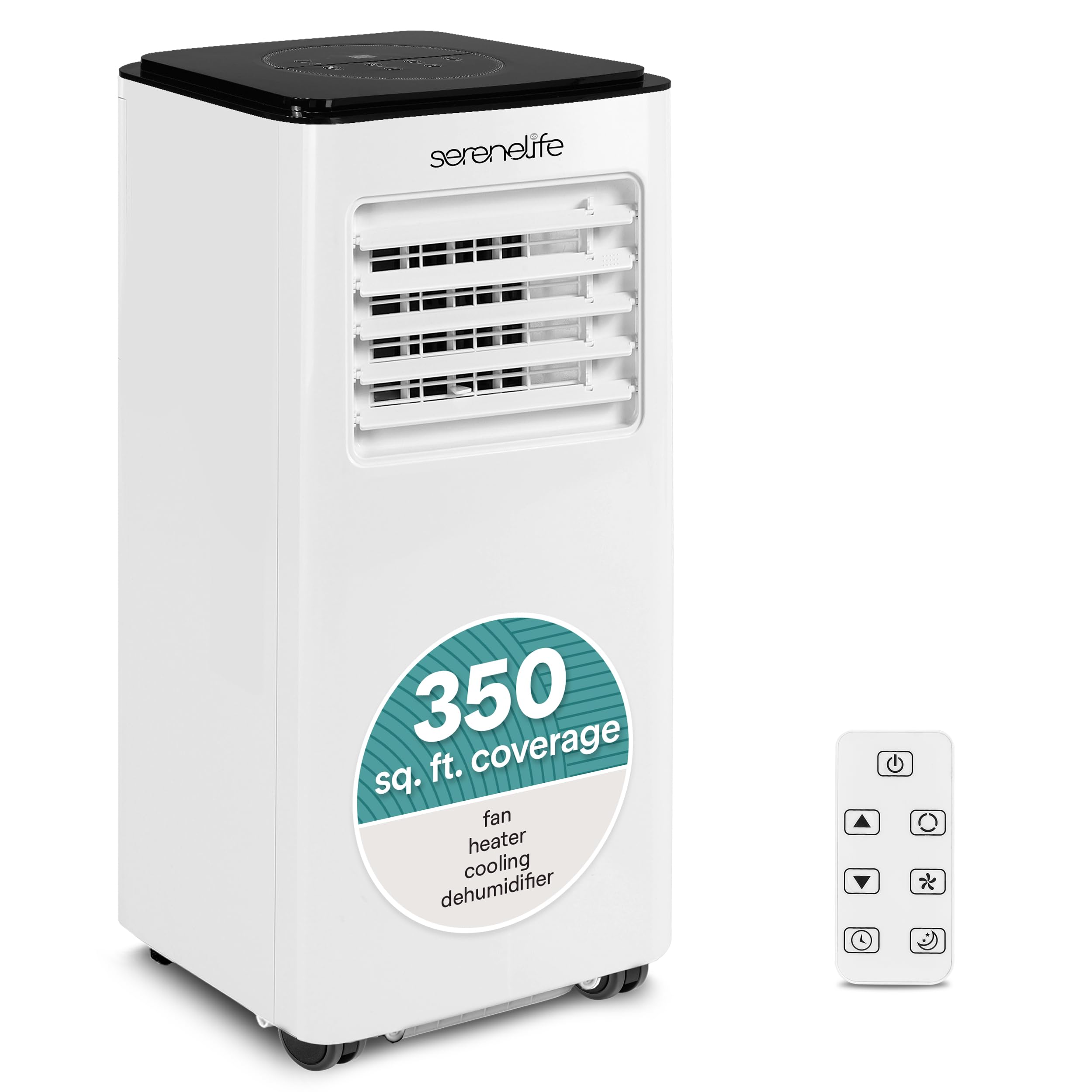 SereneLife 8000 BTU Portable Air Conditioner with Heat Compact 4-in-1 Portable AC Heater for Room Up to 350