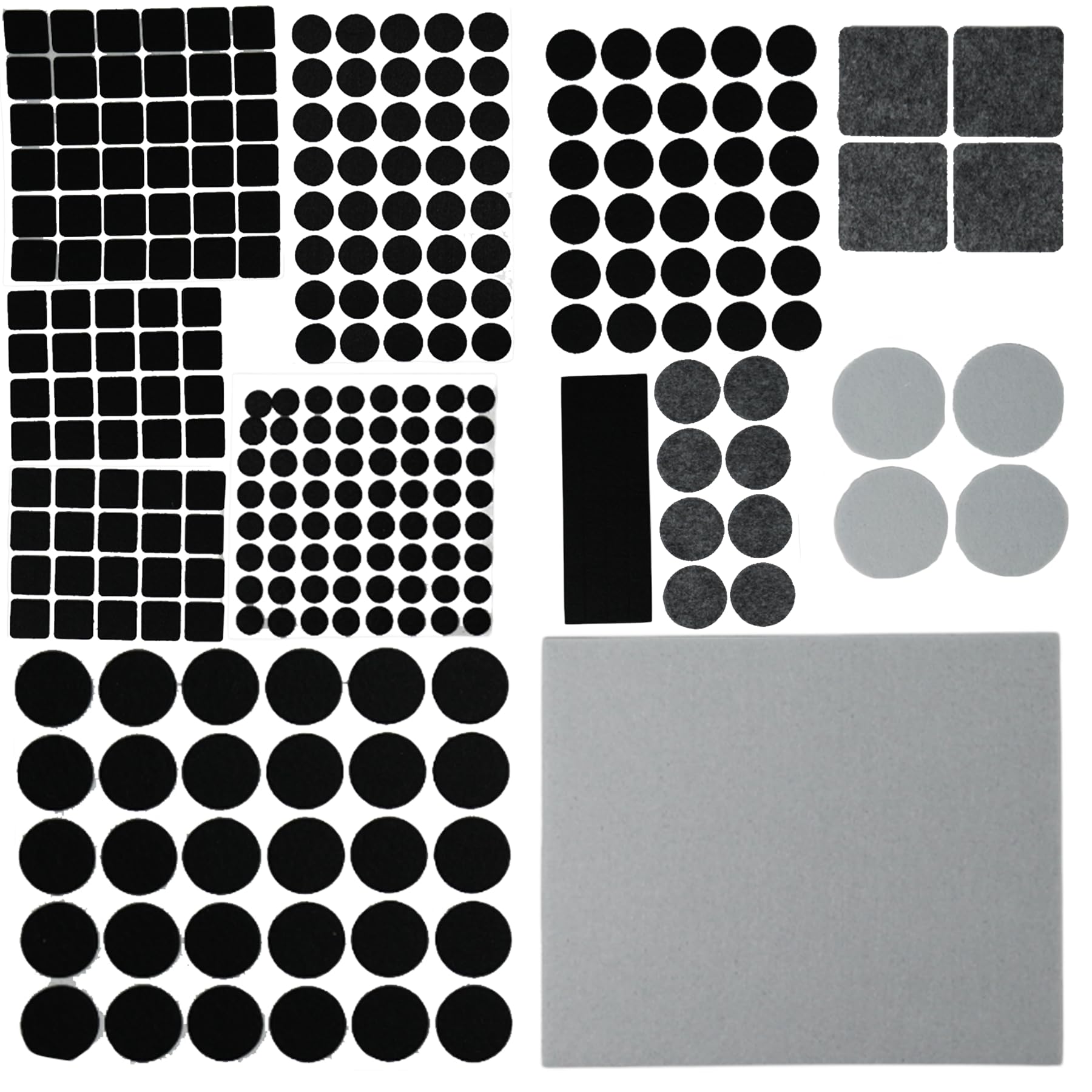Dapetz ® Black Felt Furniture Pads - Floor Protectors for Chairs & Tables, Multi-Surface Cushioning with No Residue Adhesive, Protects Hardwood & Laminate Flooring (Pack of 261)