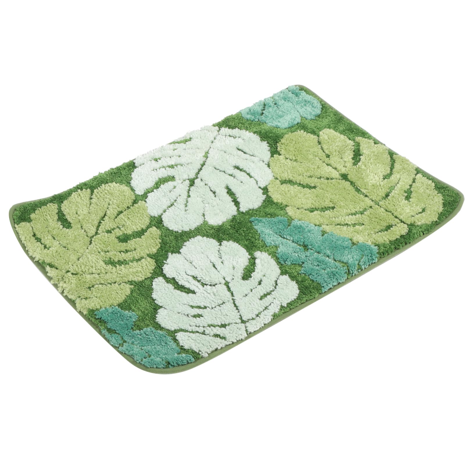 Tapis de bain polyester résistant imprimé monstera pour la décoration de la cuisine et du salon