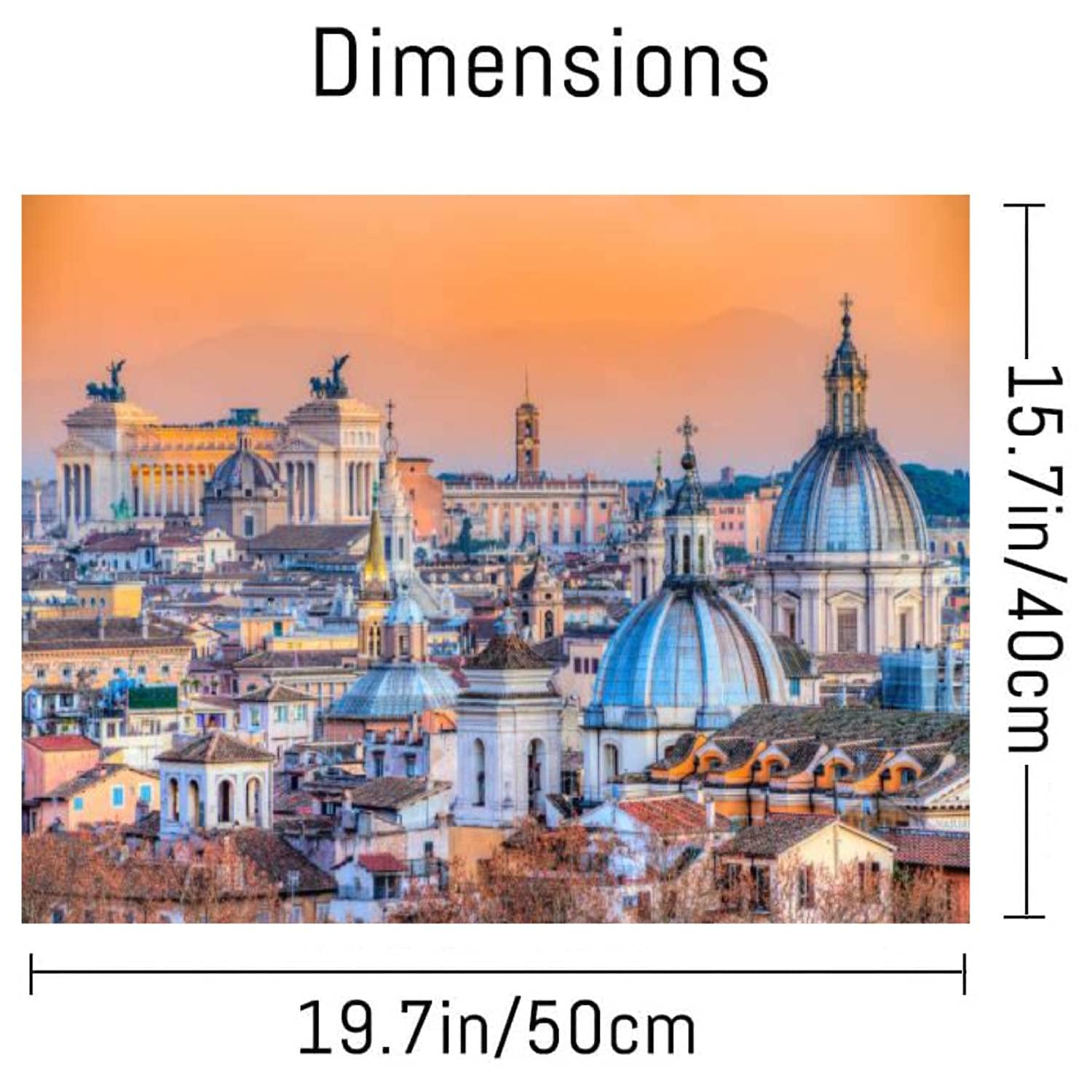 SKRYUIE Paint By Numbers Kit For Adults – Rome Oil City Scene, 16x20 Inch Canvas With Brushes