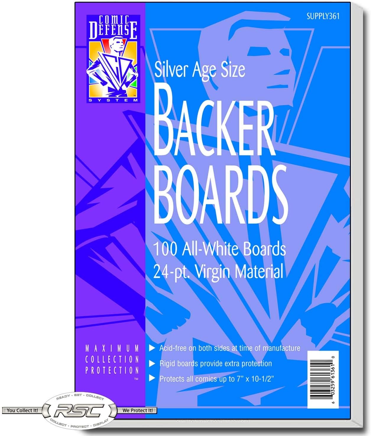 Silver Age Comic Book Backer Boards 7" x 10 1/2"