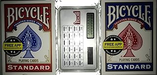 Bicycle 2 Deck Red Blue Playing Cards with Free Solar Powered Calculator