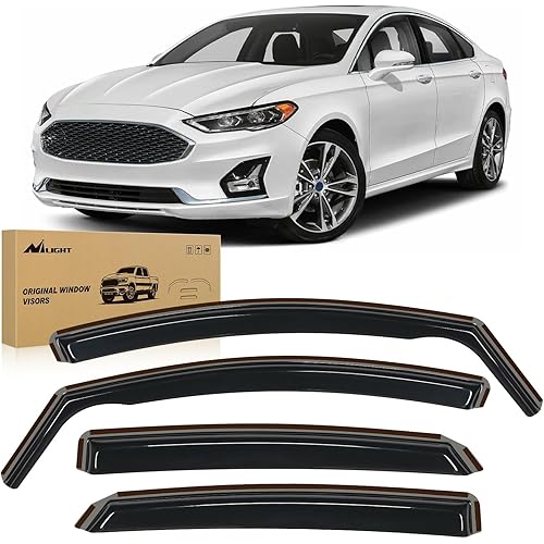 Nilight Vent Window Visors for Ford Fusion 2013 2014 2015 2016 2017 2018 2019 2020, in-Channel Rain Guards, Original Window Deflectors-4PCS