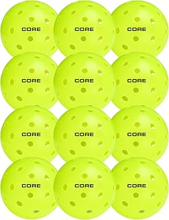 CORE Pickleball PRO-40 Outdoor Balls - USAPA Tournament Approved, Durable 40-Hole Regulation Size for Pros