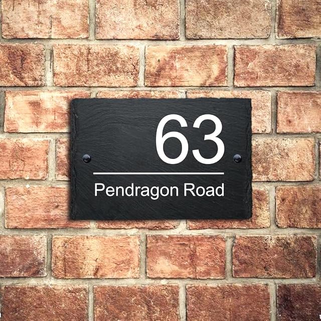 Slate House Signs Door Numbers Plaques for Wall Engraved Name Road Plate Plaque Rectangle Rustic Black Natural Slate Signs 10 Year Guaranteed Hand-Finished in UK 10x15cm