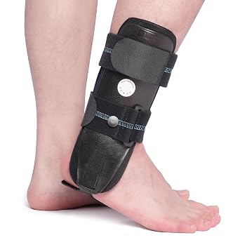 Velpeau Air Gel Foam Ankle Stabilizer Support Brace for Sprained Ankle, Ligament Injury, Tendonitis, Adjustable Rigid Stirrup Ankle Splint for Women and Men Foam Version, Small, Right Foot