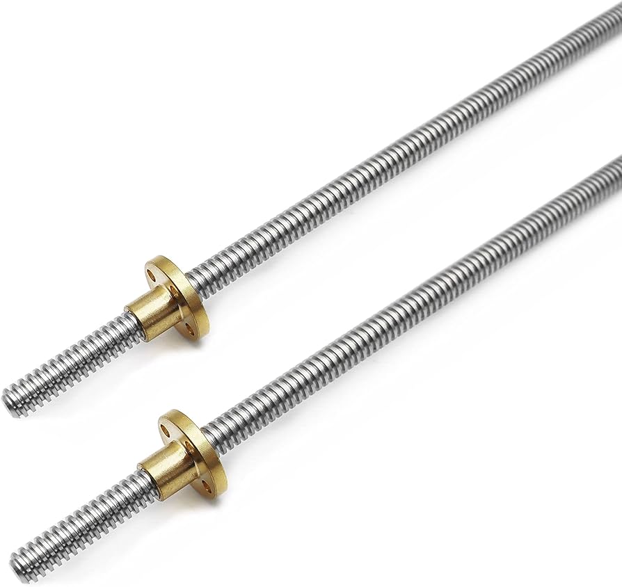 2pcs 150mm Tr8X4 Lead Screw with T8 Brass Nut for 3D Printer