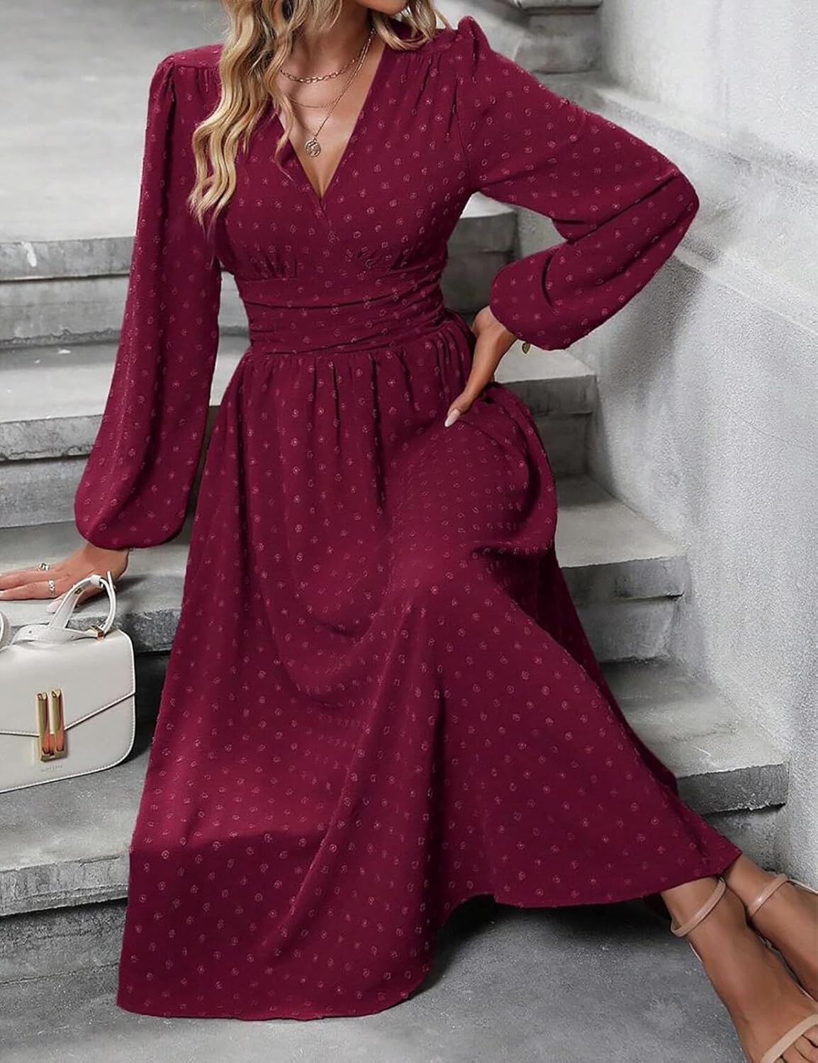 Dresses for Women 2026 Blue Maxi Dress Formal Wedding Guest Dresses for Women Long Sleeve Dresses for Women - Image 7
