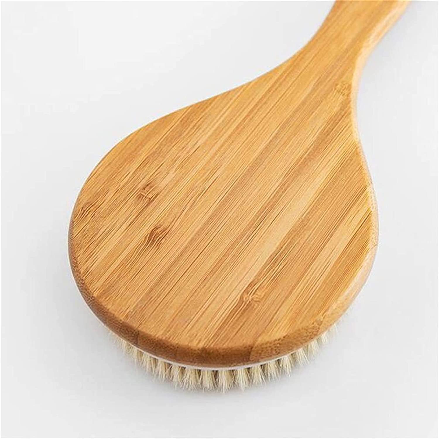 Duschbürste, Natürliche Borstenbadenbürste Lange Griff Holz Borsten Weiche Haare reiben Dusche Pinsel entfernen Die Geile Massagebürste