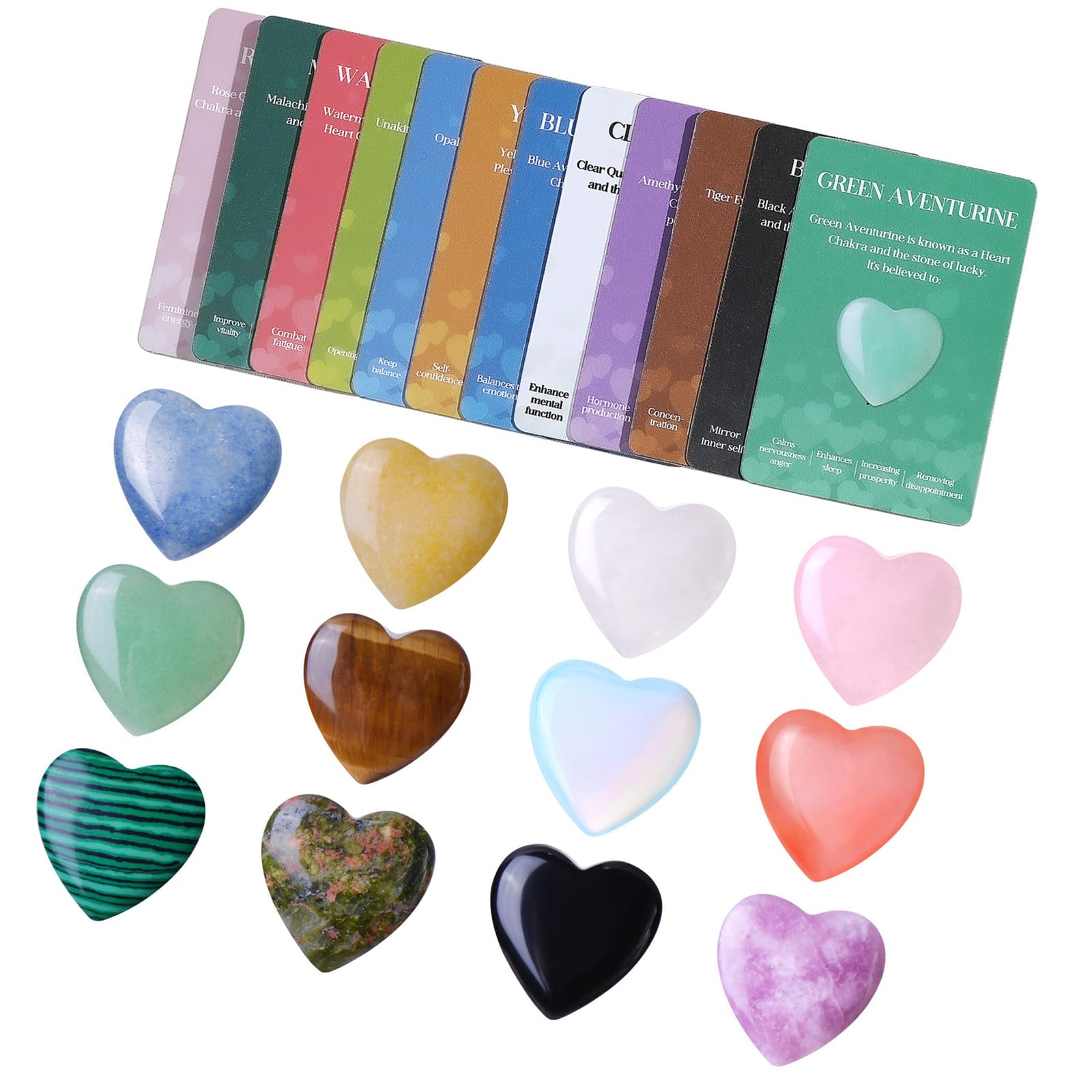 Shntig 12/24 / 36Pcs Natural Stone Emotion Expression Cards for Weddings Birthday Anniversary Valentine ' s Day Exchange Gift Elegant Crystal Cards