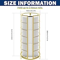 Vista 2 de NearMoon Soporte organizador de papel higiénico, almacenamiento de 3 rollos de papel higiénico, accesorio de baño de metal, soporte de rollo