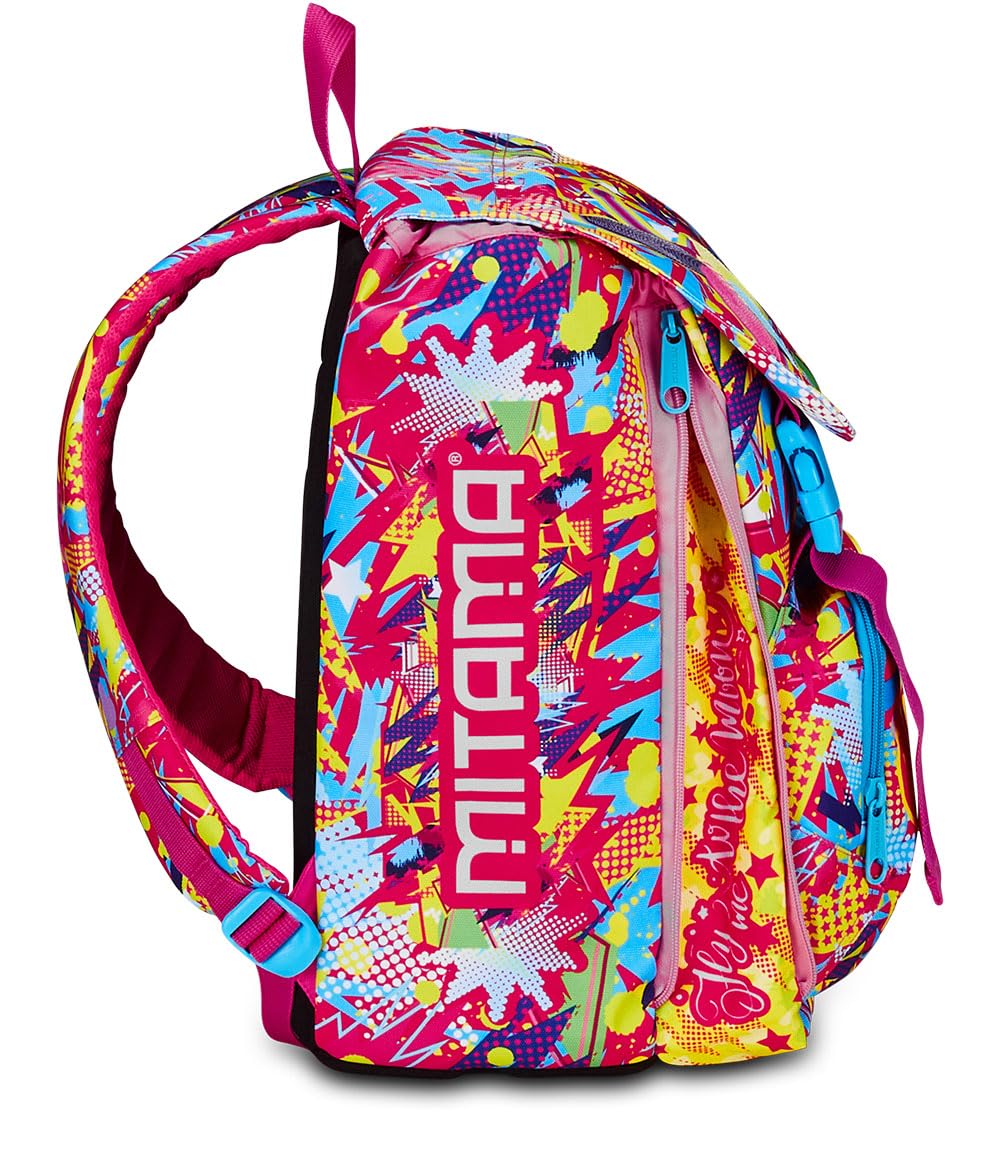 Mitama Mochila extensible Butterfly con bolsillo frontal, rosa, escuela primaria y tiempo libre, niña, Rosa, Talla única, Mochilas rucksack