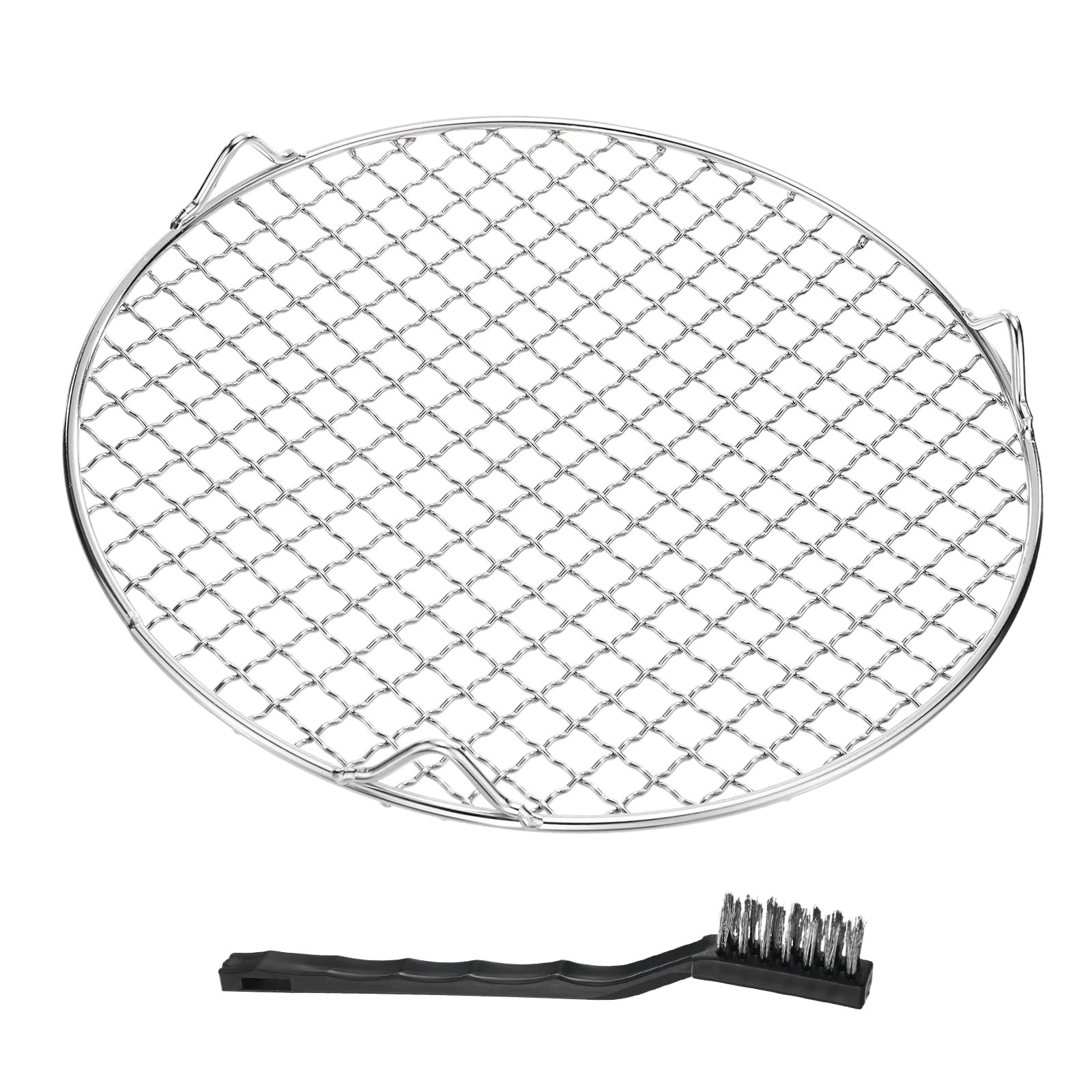 M METERXITY 1 Pack Wire Cooling Racks for Baking with Legs, Round Stainless Steel Cooling Racks for Cooking Baking Steaming BBQ, Dishwasher Safe [10.24'' x 2.6'', Free Cleaning Brush]