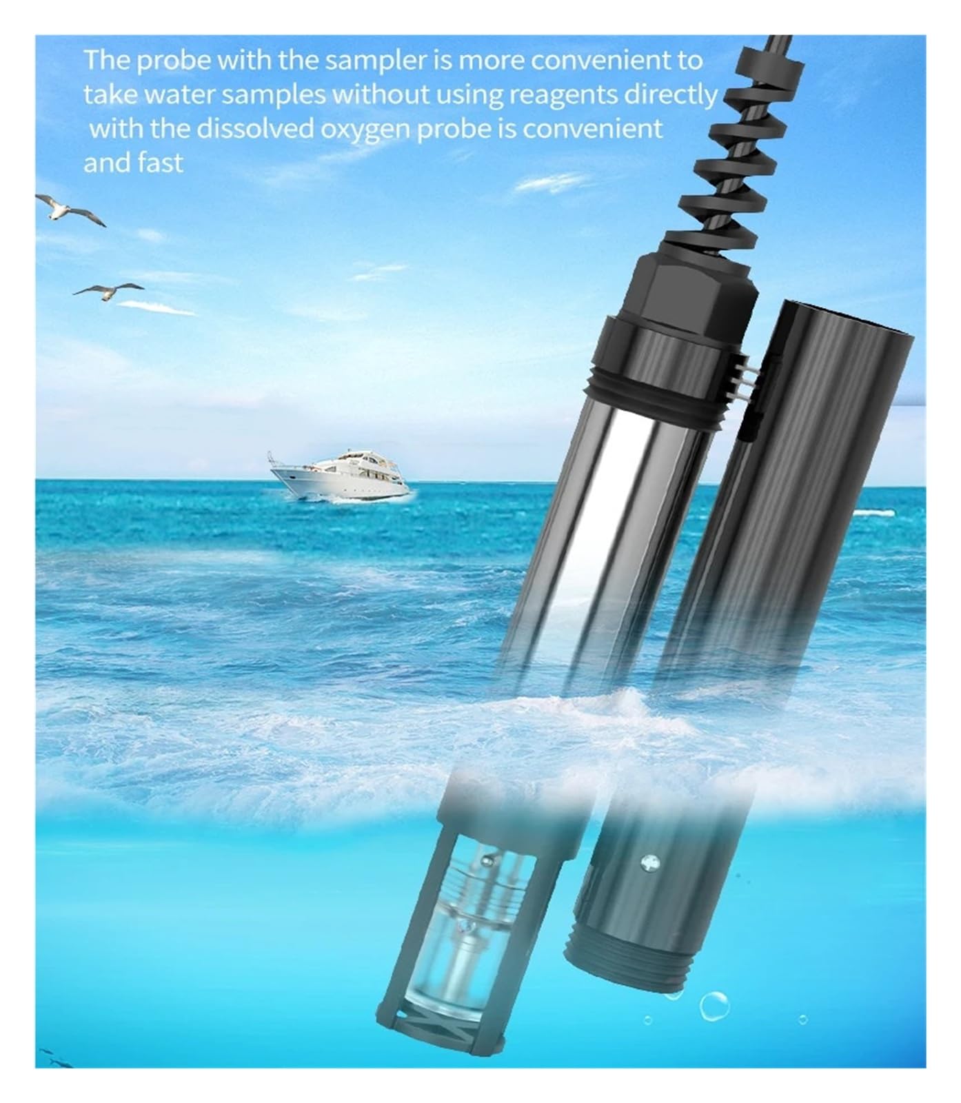 Probador Digital De Calidad Del Agua AE86061 for Piscinas/acuarios Pantalla retroiluminada | Analizador de medida de nitrógeno, nitrito, amoníaco, temperatura de laboratorio, pantalla LCD