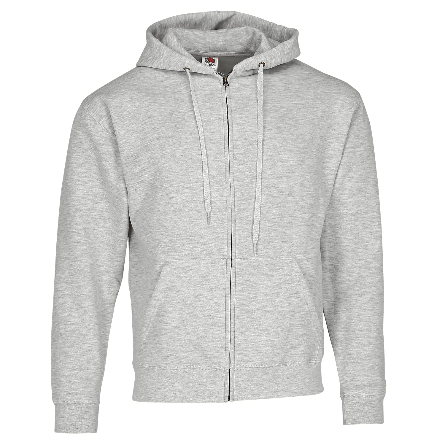 Fruit of the Loom Men's Zip Front Premium Hooded Sweat Jacket, Heather Grey, XX-Large