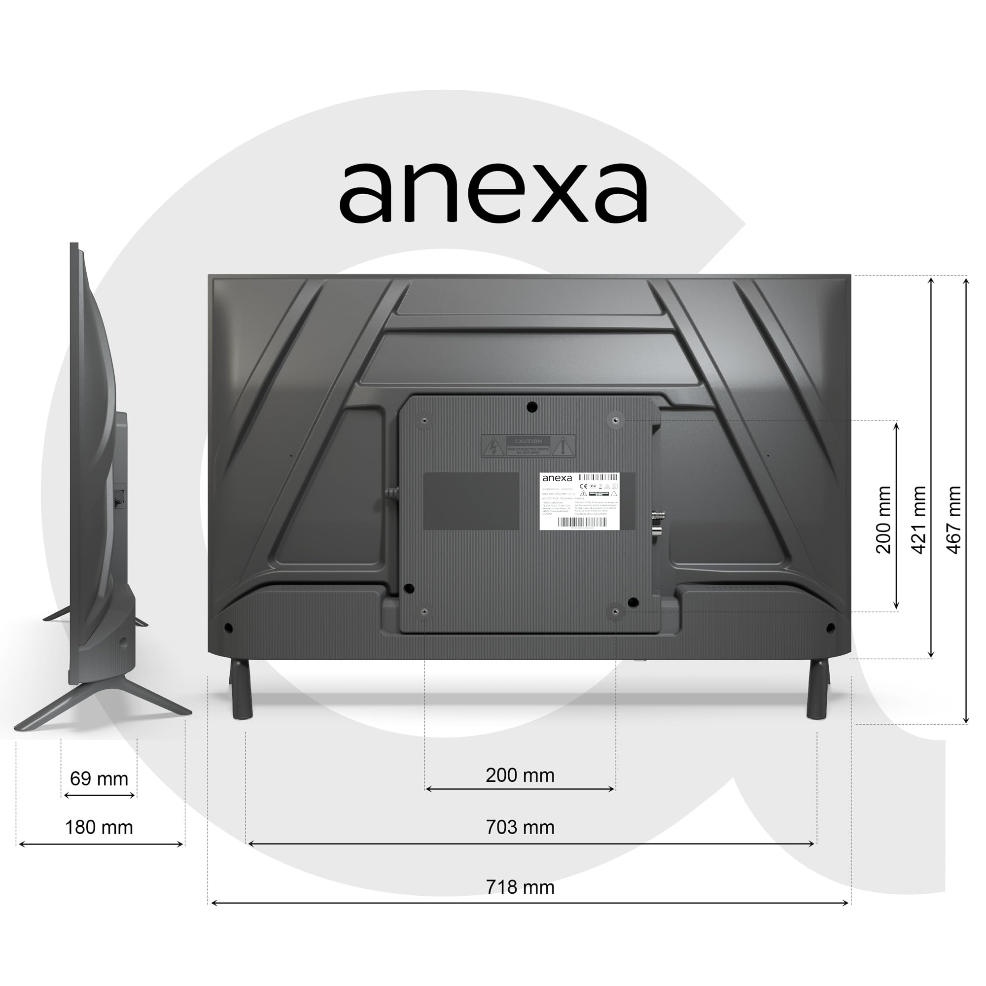 anexa - Smart TV 32 Pulgadas Full HD Google TV con Android 14, TDT 2025. Televisor con 3 años de garantía SMART32C02FG, Compatible con Netflix y Prime Video