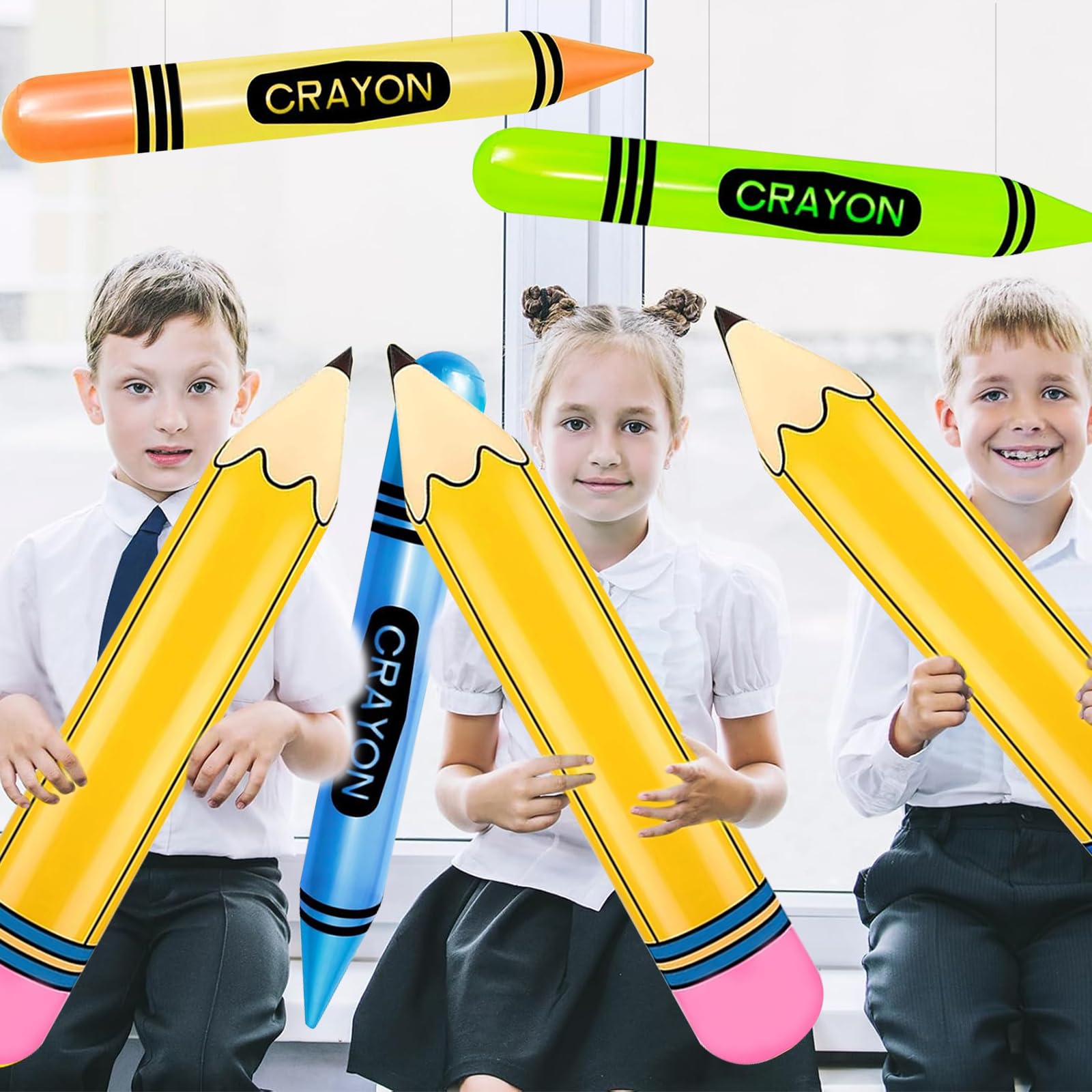 Luftballons Für Den Schulanfang – Mit Bus, Stiften & Schultasche, Buntes Dekoset