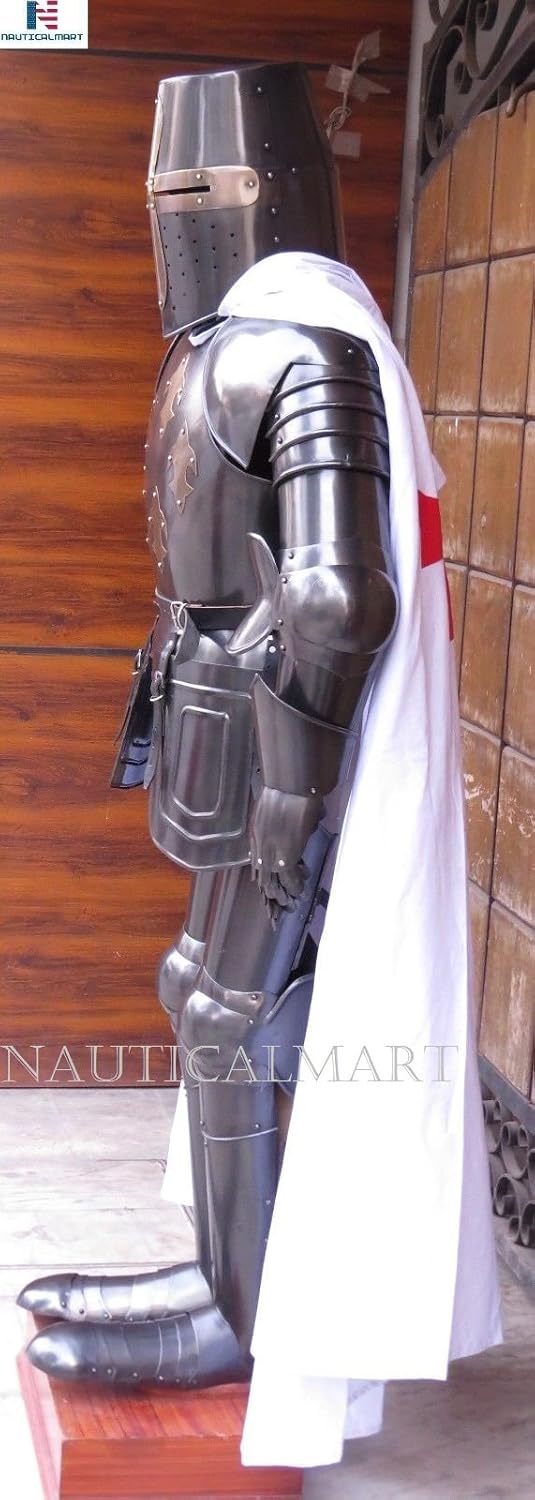 NauticalMart Medieval Templar Full Suit of Armor Dark Knight Costume - LARP