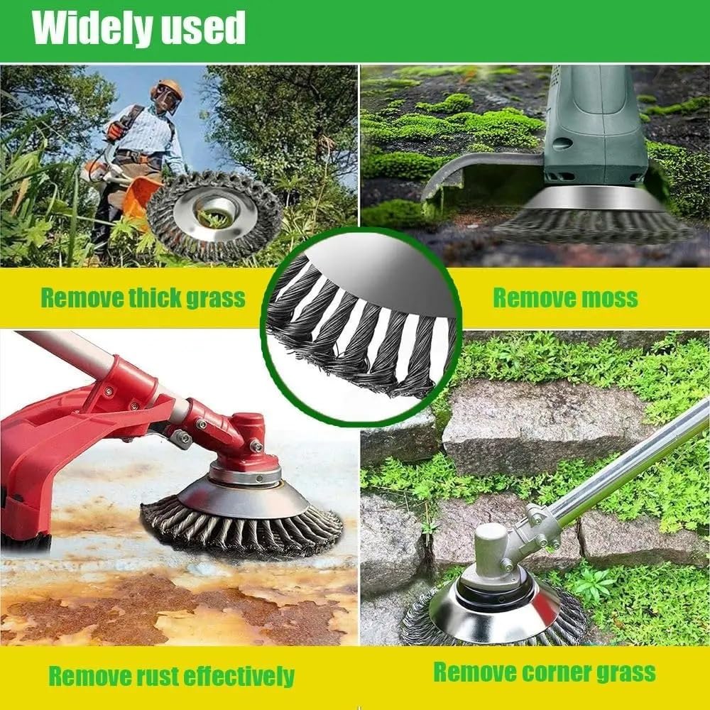 Testina for decespugliatore con Spazzola in Filo di Acciaio for Attrezzi da Giardino | Testina di ricambio for diserbo in filo di acciaio multidimensione(10inch Trimmer Head)