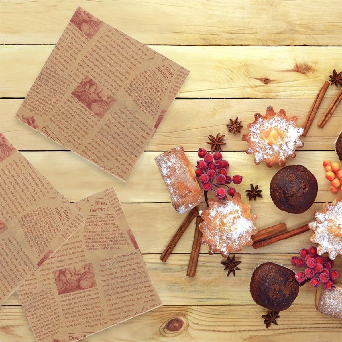 200 Feuilles de Papier Sulfurisé pour Cuisson, Papier Parchemin Antiadhésif et Imperméable, 25x25 Cm, pour Cuisson et Emballage Alimentaire