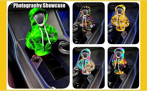 Miniatura 3 de XWQWD 2 fundas para palanca de cambios de automóvil, divertida funda para pomo de palanca de cambios, sudadera con capucha para decoraciones y