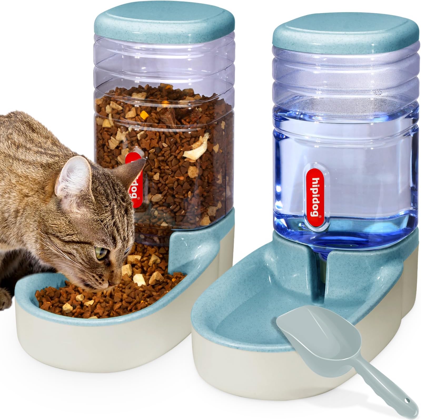 Automatic Pet Feeder Small&Medium Pets Automatic Food Feeder and Waterer Set 3.8L, Travel Supply Feeder and Water Dispenser for Dogs Cats Pets Animals
