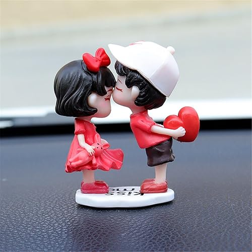 Miniatura 3 de Lindos adornos para pareja, decoración de automóvil, linda acción de caricaturas para parejas, decoración de tablero de automóvil de dibujos