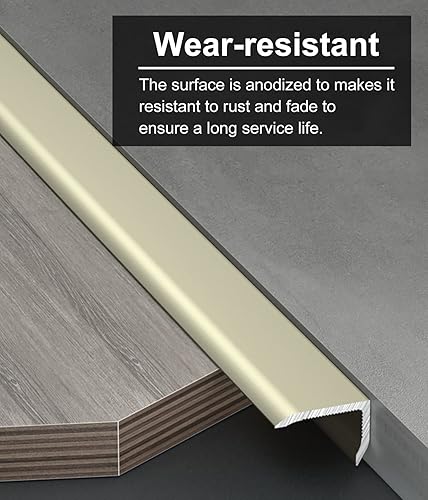 Miniatura 5 de Tira de umbral de puerta en forma de L Tira de transición de piso a baldosa Tira de transición de aleación de aluminio Accesorio de piso de borde