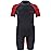 Dark Lightning 3/2mm Kids Wetsuit for Boys and Girls, Neoprene Thermal Swimsuit, Toddler/Junior/Youth One Piece Wet Suits for Scuba Divingkeboarding, (Kids Size 6, Shorty-Red)