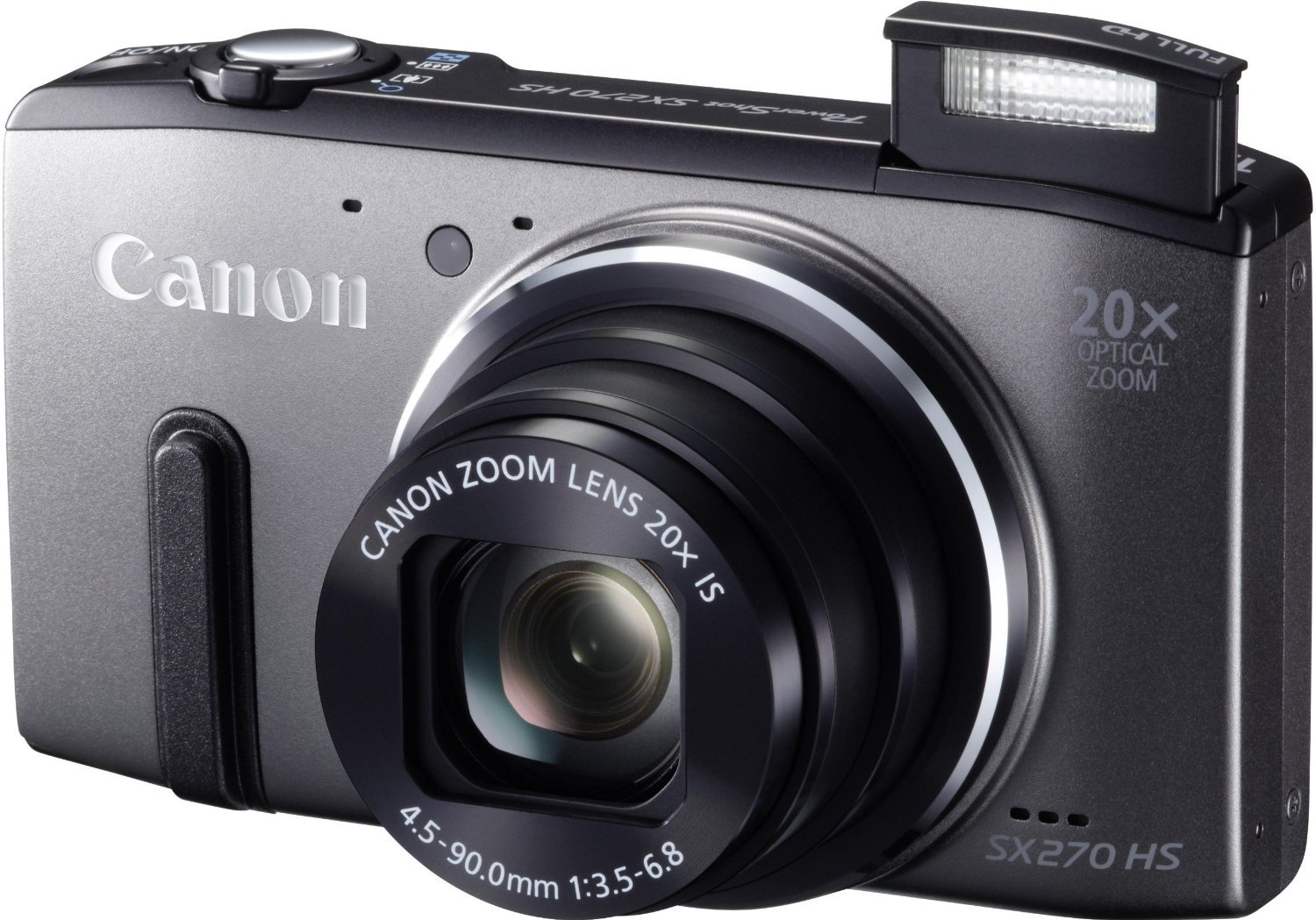 Canon PowerShot SX270 HS - Cámara compacta de 12.1 Mp (pantalla de 3", zoom óptico 20x, estabilizador), gris