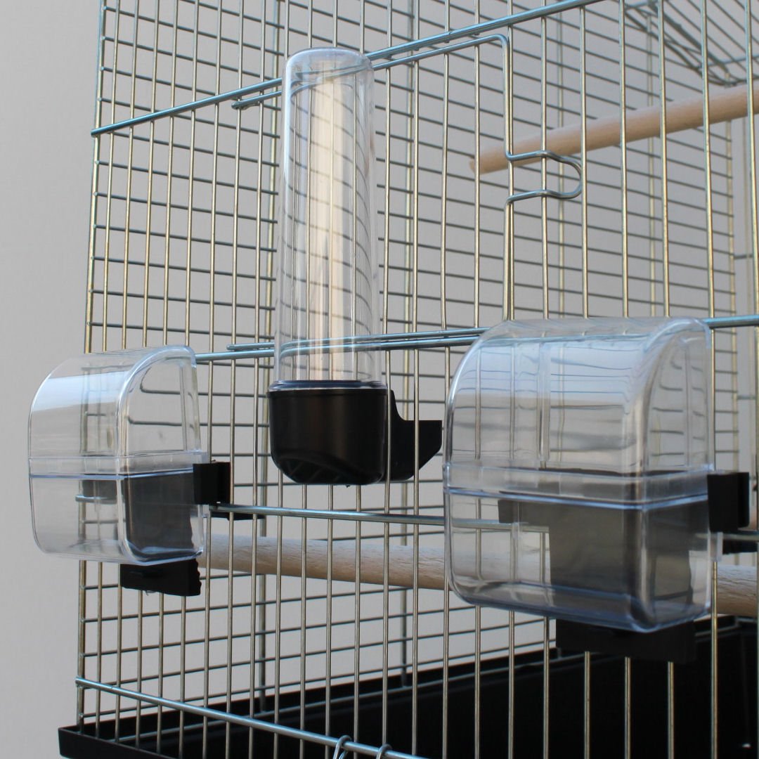 Beiger Vogelkäfig IZA III Cabrio Wellensittichkäfig,Exotenkäfig,Vogelkäfig Vogelbauer Wellensittich Kanarien Voliere Vogelhaus Käfig incl. Badehaus und Trinkröhrchen …