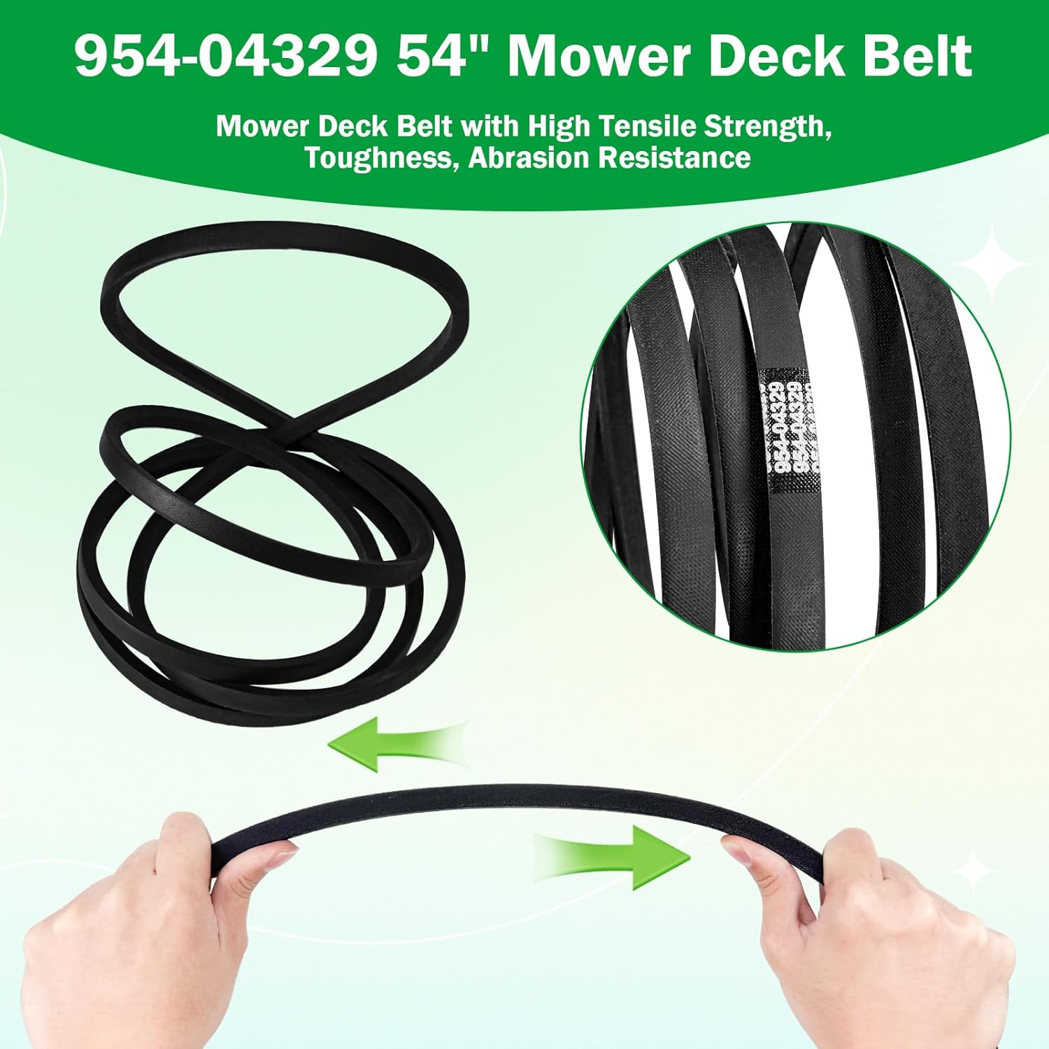 954-04329 Mower Deck Belt Replacement for MTD Cub-Cadet Troy Bilt Mower 54" Deck RZT- L54 S54 LX54 ZT1-54 ZT-S54 Z6900 754-04329 954-04329A Belt (5/8" x 148 1/4")