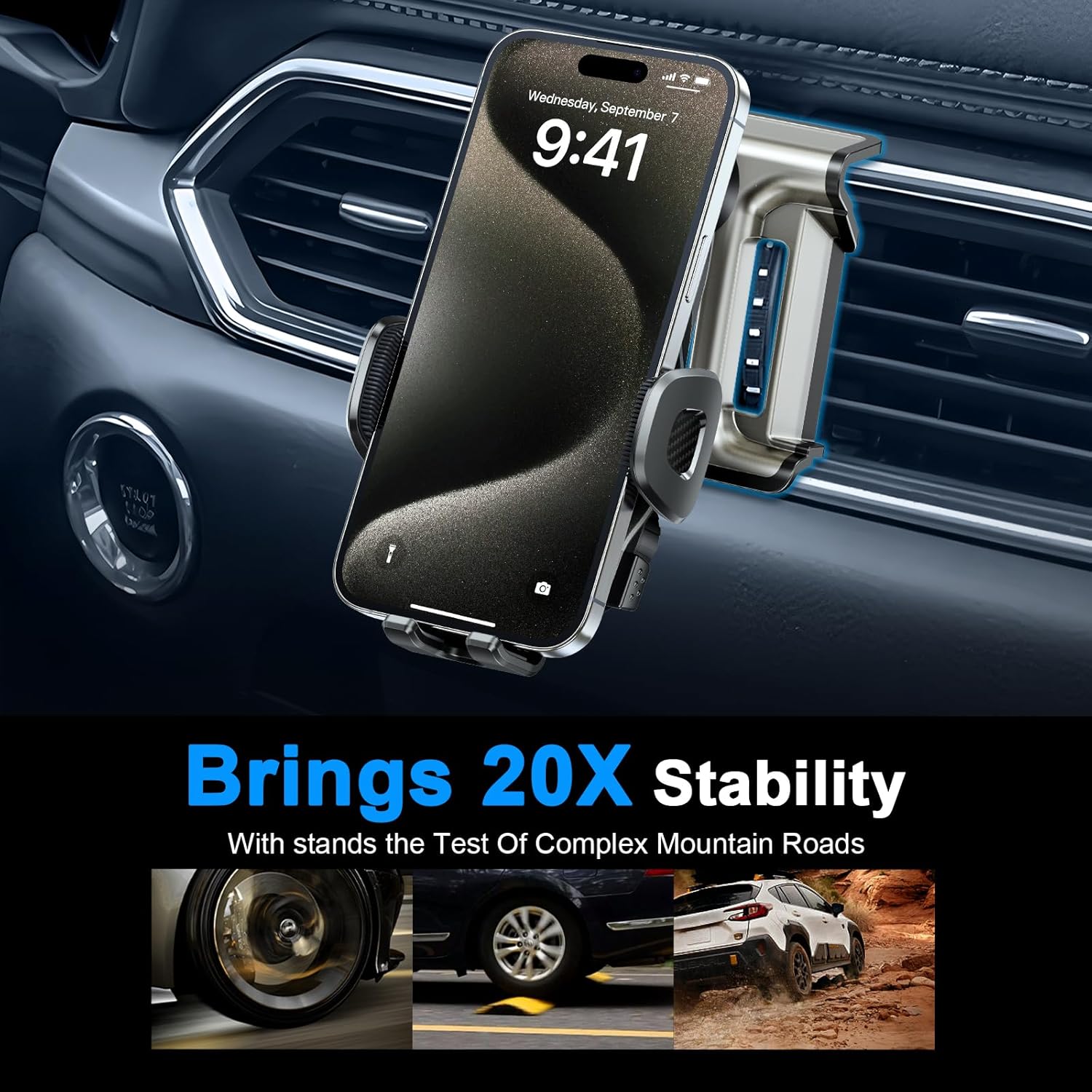 ELOHEI Phone Holder for Mazda CX5 with Custom Base, Specifically Design Car Phone Mount for Mazda CX5 2017-2024 Accessories, for 4.7-7 in Phones (Extension Rod)