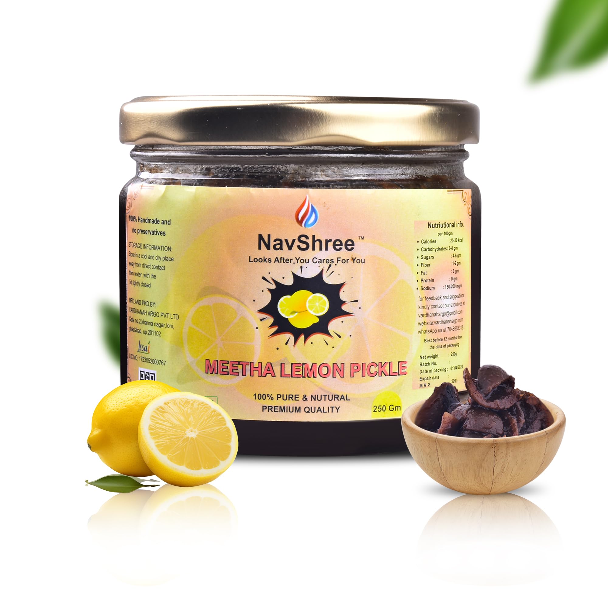 NAVSHREE Meetha Nimbu Ka Achaar 250g, Made with Mustard Oil, Spices Mixed, Authentic Handmade Taste, Traditional Sweet & Tangy Flavor No Preservatives Meetha Lemon Pickle (B0D54HSCWF) Amazon Price History, Amazon Price Tracker