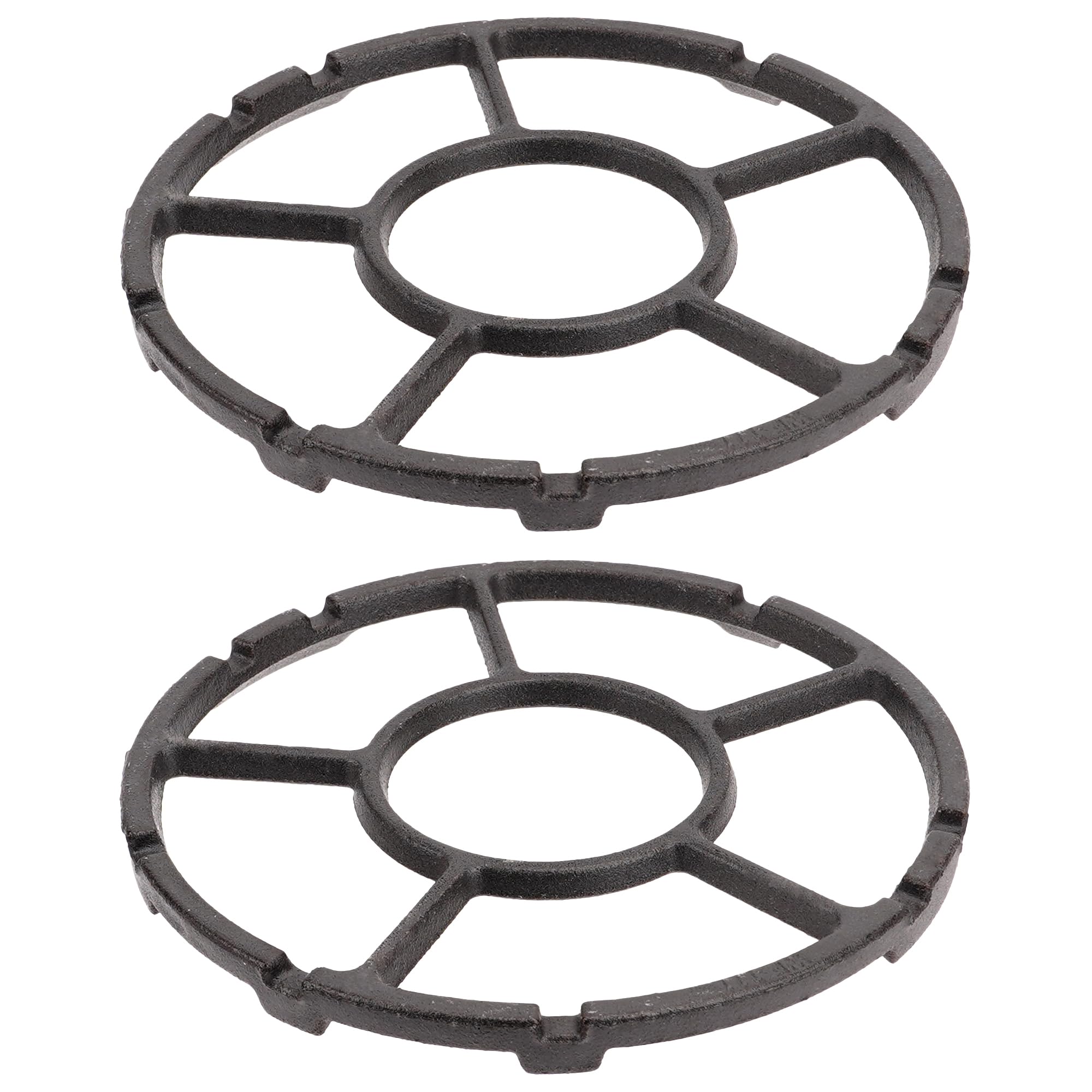 Photo 1 of DODAMOUR 2 Pack Cast Iron Wok Ring for Gas Stove, Universal Non-Slip Wok Support Stand for 4 & 5 Claw Burner Grates, Moka Pot Reducer & Small Pot Grate Stand Replacement Accessories, Black