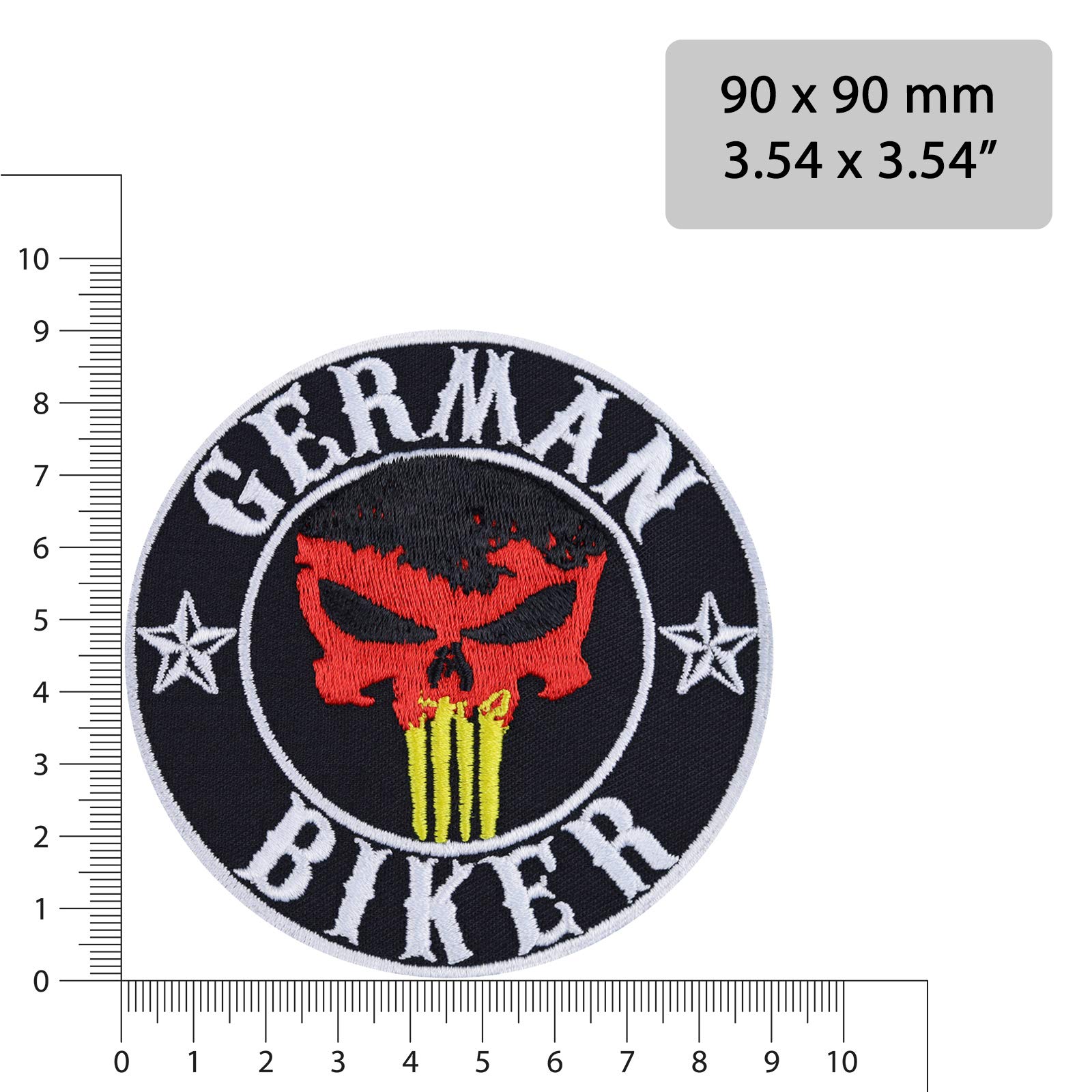N'Scheiss muss ich Toppa termoadesiva per motociclisti, con scritta in lingua tedesca Rocker, ideale come regalo per moto, per giacche in pelle, borse e gilet di jeans, 100x45mm