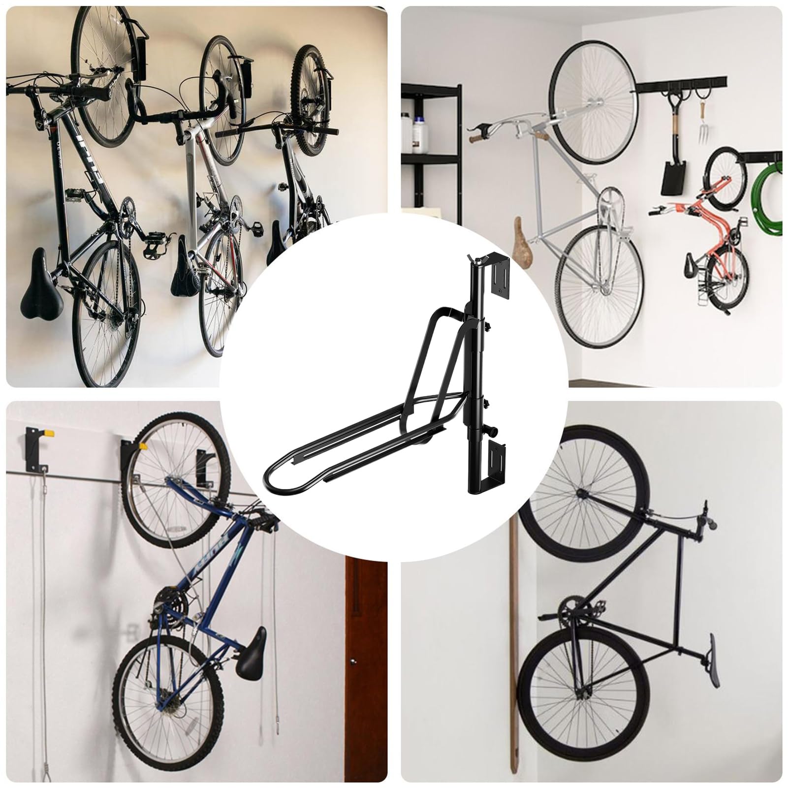 Soporte Para Bicicleta En Pared Soporte De Pared Para Bicicletas | Soporte Plegable Para Garaje, Taller, Sótano, Jardín, Apartamento Interior Y Exterior