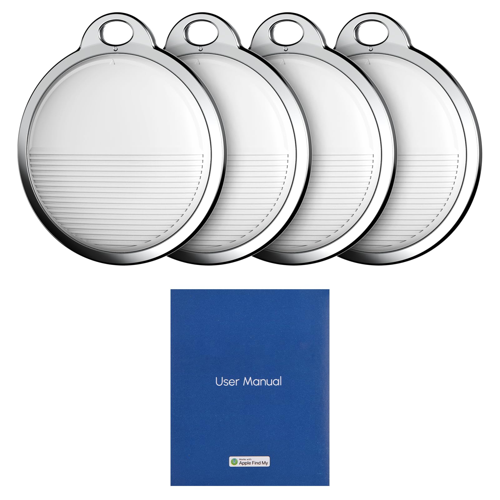 BT Finder Localizzatore di Oggetti Portatile con Promemoria Sonoro per Chiavi Portafogli Bagagli Borse per Animali Domestici, Confezione da 4 Localizzatori BT Funziona con Trova il Mio, Find