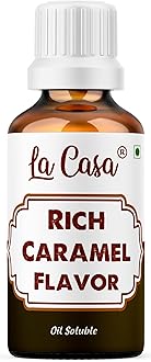 La Casa Rich Caramel Flavor Essence | Oil Soluble Flavor for Bakery, Ice-cream, Sweets, Chocolates | 30g |