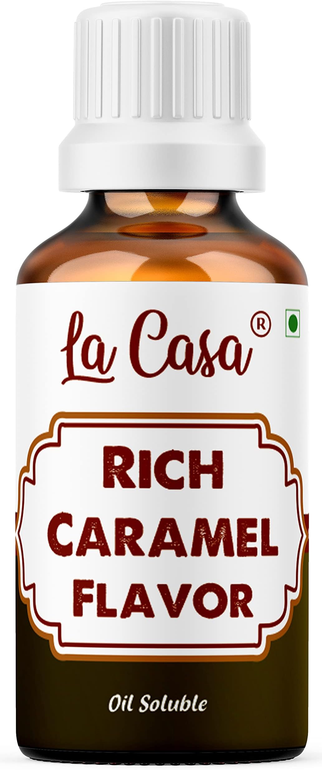 La Casa Rich Caramel Flavor Essence | Oil Soluble Flavor for Bakery, Ice-cream, Sweets, Chocolates | 30g |