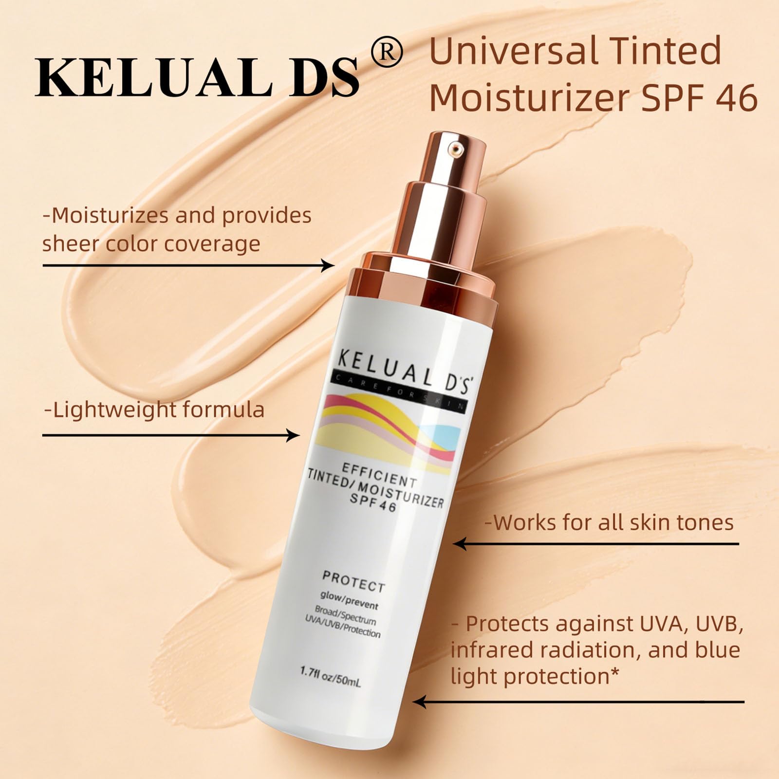 Anti-Aging Tinted Moisturizer SPF 46 - Hydrating Sunscreen -3