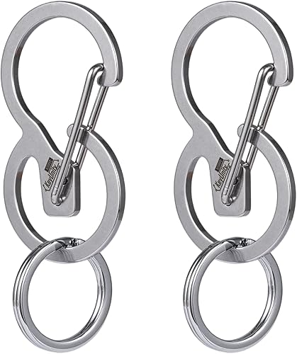KeyUnity KS01 Clip de mosquetón para llavero, organizador de llaves de acero inoxidable 420, perfecto para el hogar y la oficina