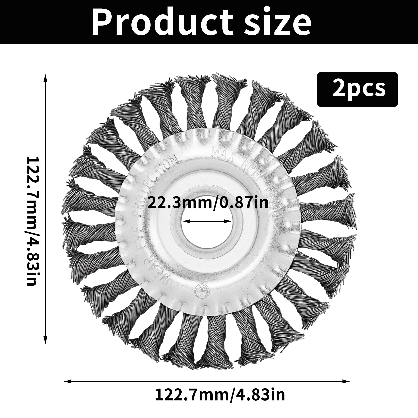 Spazzola Per Decespugliatore 200mm Con Foro 25,4mm – Testina Conica In Acciaio Per Rimuovere Erbacce E Muschio