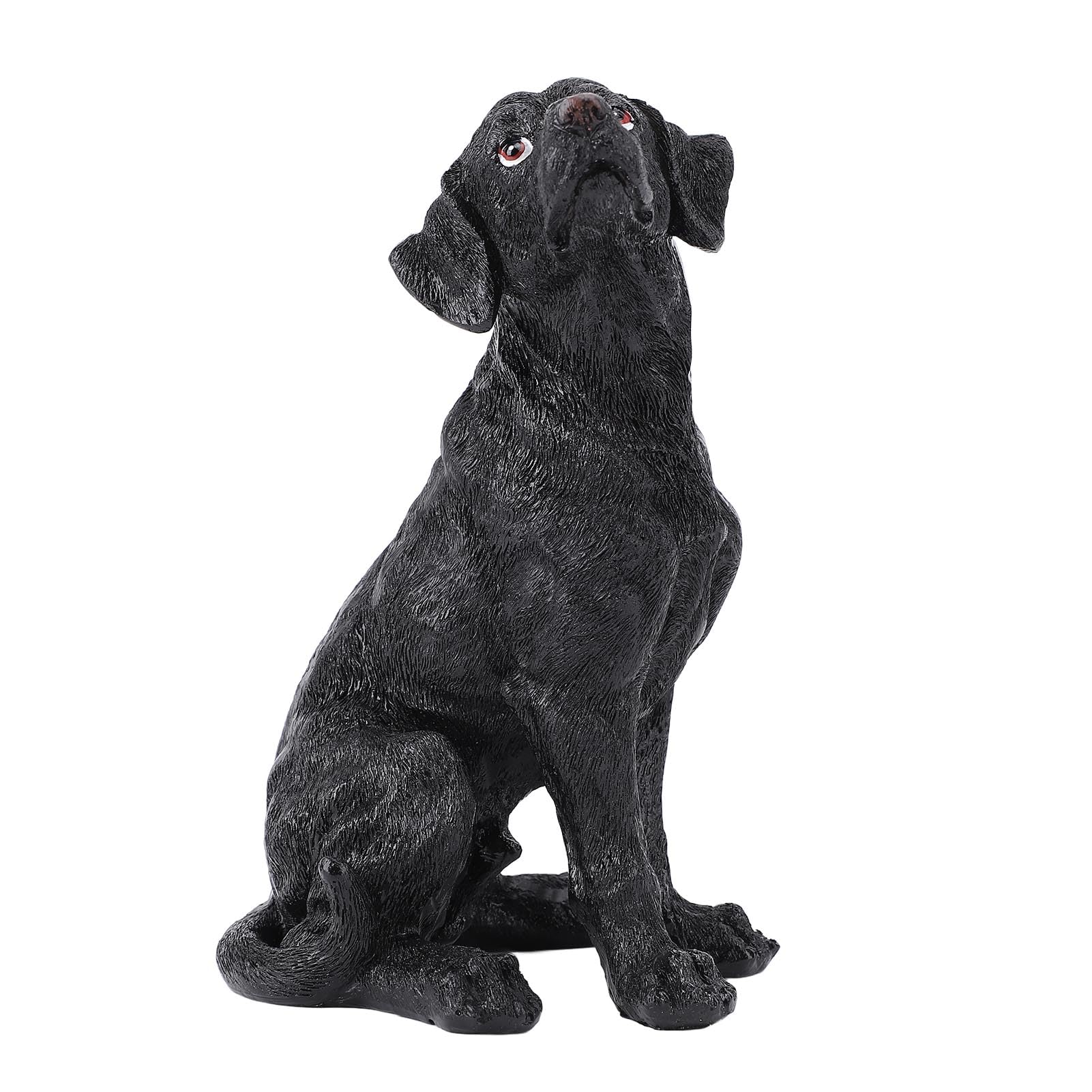 Tissting Urocza figurka psa z żywicy wystrój wnętrz na zewnątrz - wodoodporna figurka szczeniaka do ogrodu domowego 13,05 uncji / 370 g 12 cm/4,7 cala (czarna)