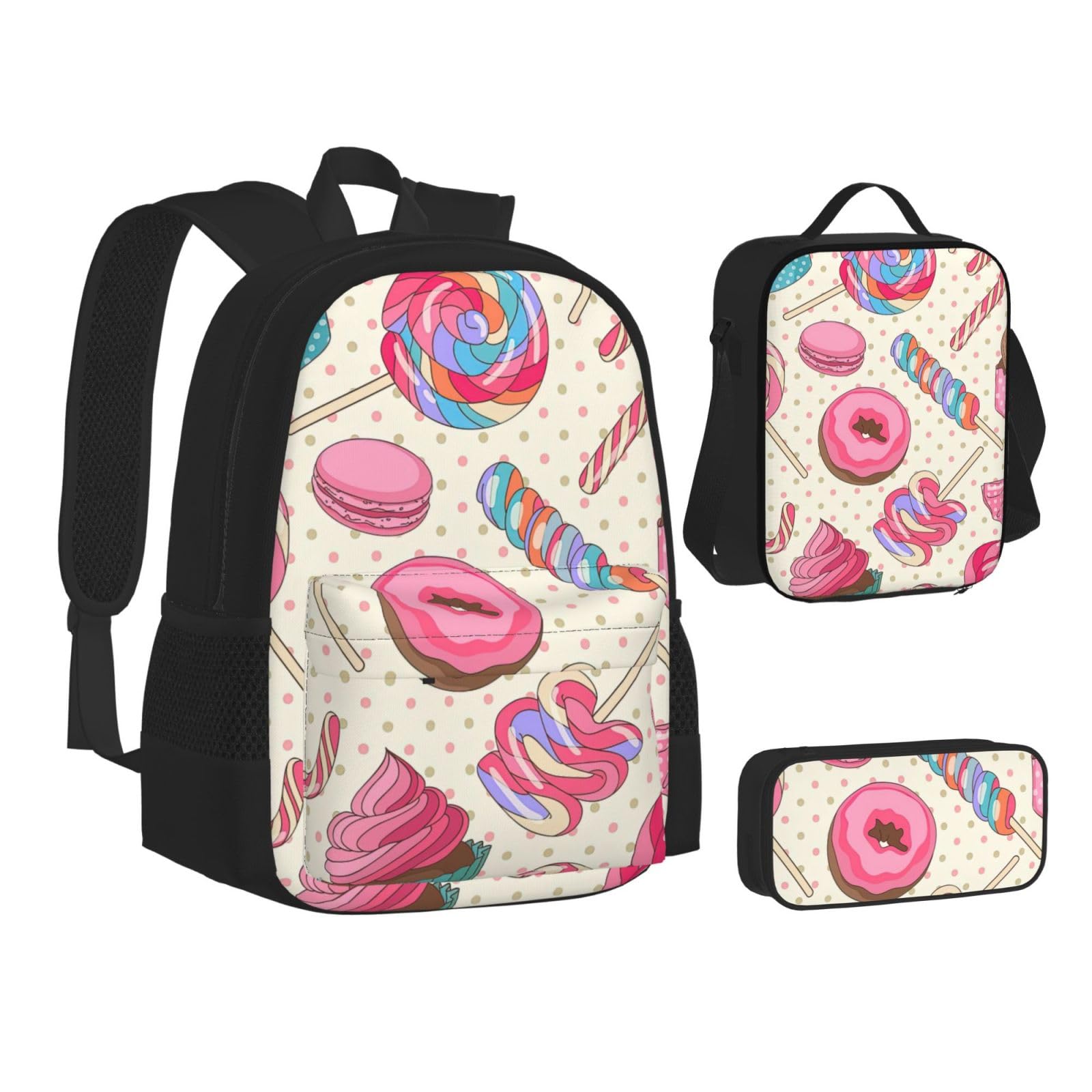 Zaino, borsa portapranzo, astuccio, set da 3 pezzi, per lavoro e