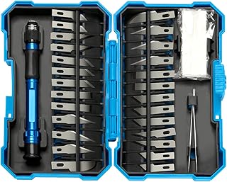 Precision Craft, Hobby, and Exacto Knife Set for Artistic, Scrapbooking, Stencil, Architectural Modeling, Woodworking, and Leatherworking projects - Perfect for Precision Cutting (29pcs)