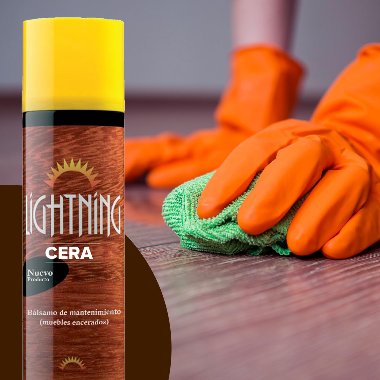 Lightning Cera de mantenimiento encaustica para muebles y madera - Bálsamo - Nutre y da brillo - Aerosol - 400 ml